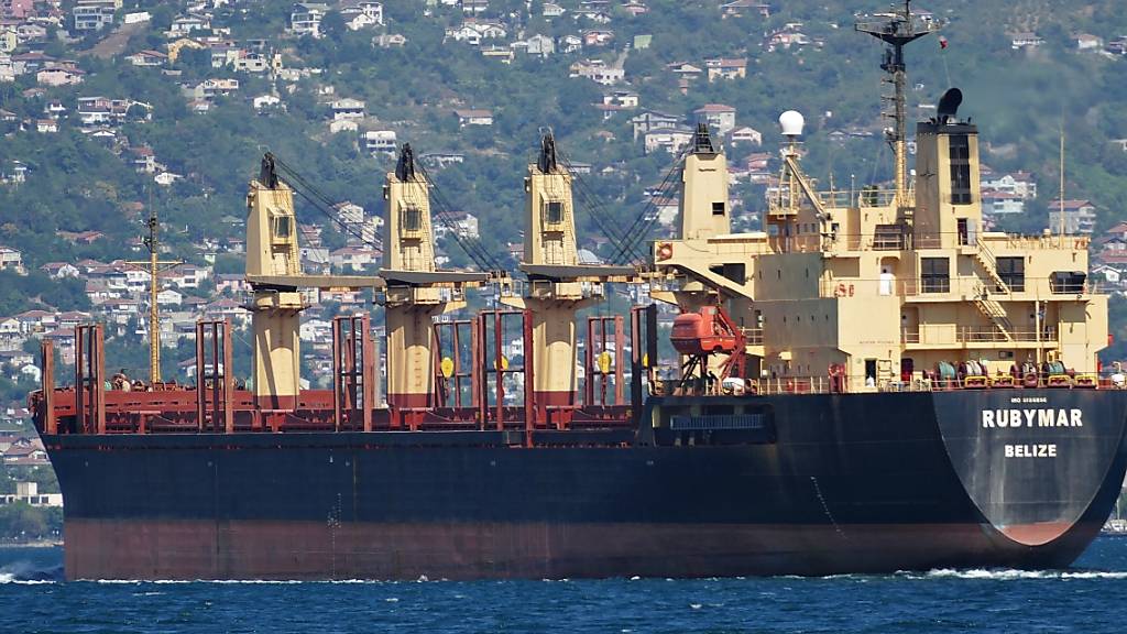 ARCHIV - Der Frachter «Rubymar» fährt im Bosporus vor Istanbul. Foto: Dietmar Hasenpusch/hasenpusch-photo/dpa