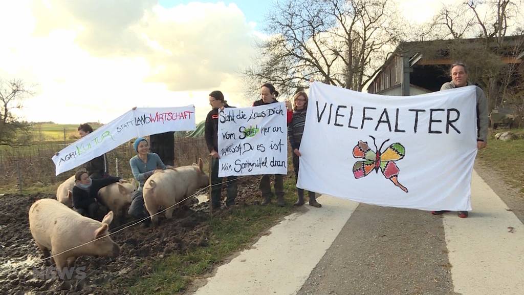 Bauern und Klimaaktivisten demonstrieren gemeinsam