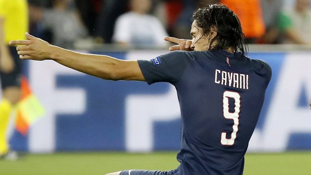 Paris Saint Germains Edinson Cavani zielte sehr gut und erzielte in der ersten Halbzeit gleich vier Tore