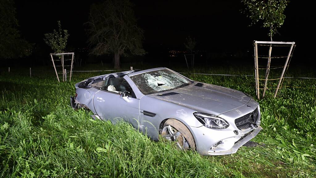 Das Auto prallte gegen zwei Bäume, der Lenker wurde leicht verletzt.