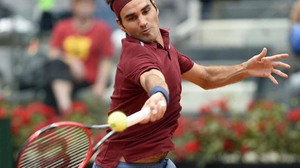 Roger Federer trat zwar zu seiner Achtelfinal-Partie in Rom an, scheiterte aber in zwei Sätzen am Österreicher Dominic Thiem