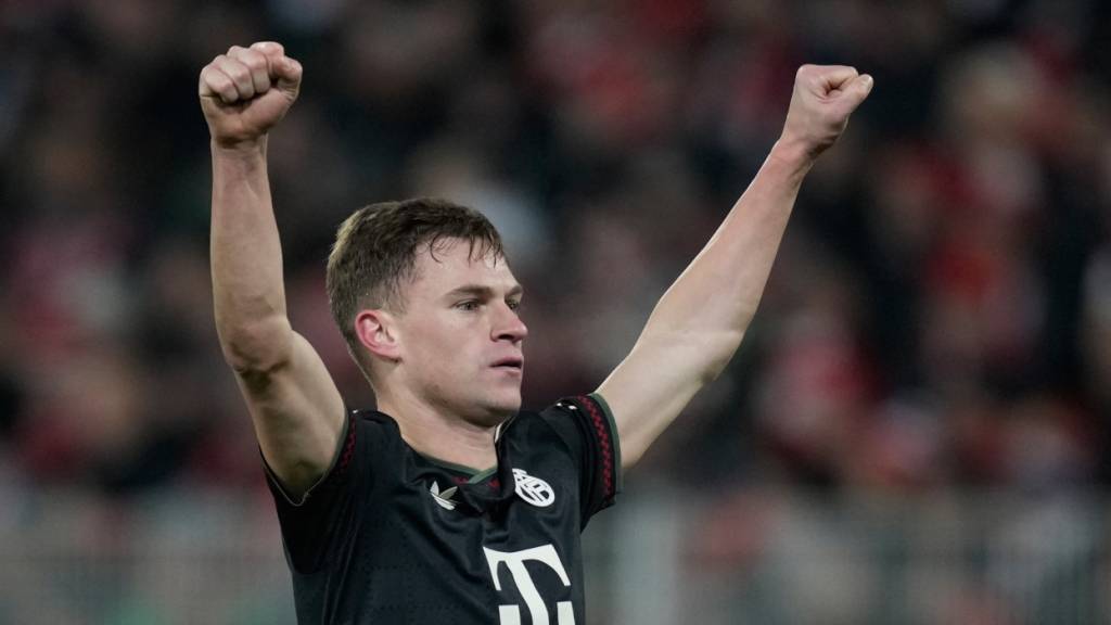 Die Erleichterung von Joshua Kimmich nach dem erkämpften Sieg von Bayern München bei Union Berlin