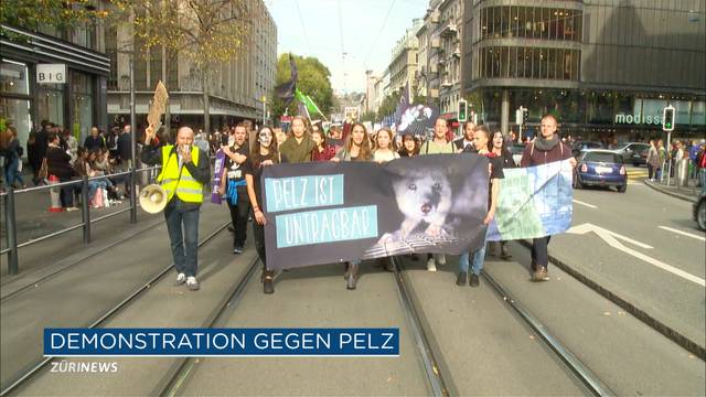 Pelzdemonstration in der Innenstadt