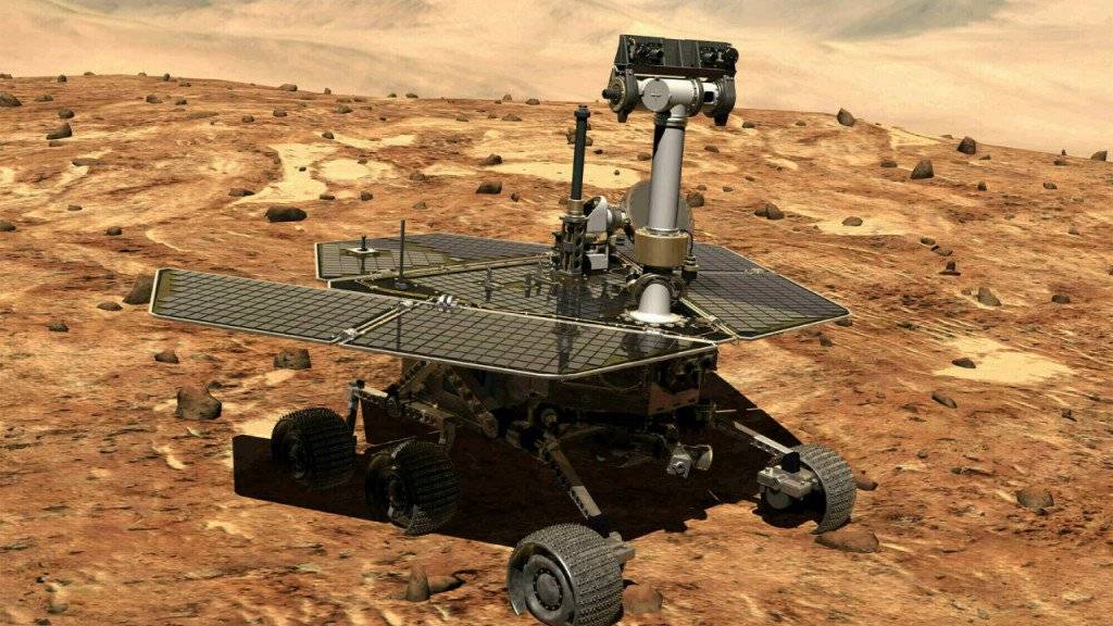 Allein und verlassen auf dem Mars: Der Rover «Oportunity» war seit 2004 auf dem Roten Planeten und wurde jetzt aufgegeben.