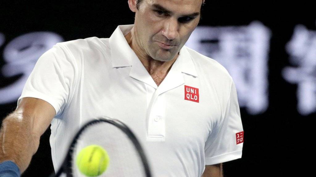 Fokussiert und überlegen: Roger Federer steht am Australian Open ohne Satzverlust im Achtelfinal