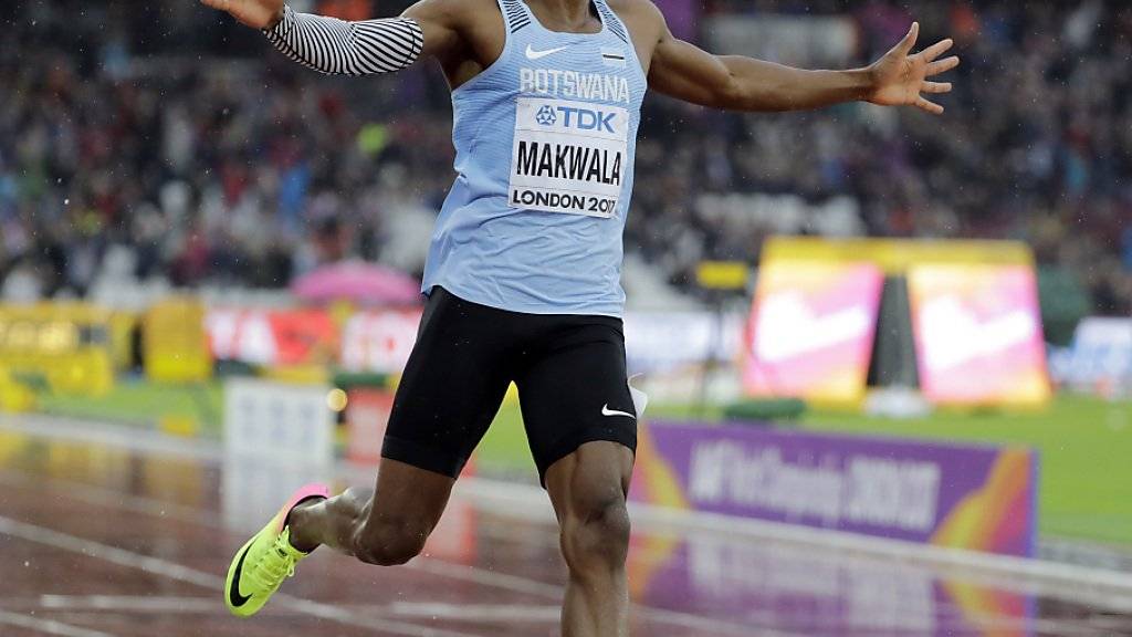 Isaac Makwala lief im strömenden Regen von London alleine den Vorlauf über 200 m