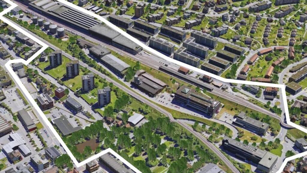 Das Umfeld der Quartierbahnhöfe Bruggen und Haggen, das zu einem urbanen Arbeitsplatz- und Wohngebiet entwickelt werden soll.