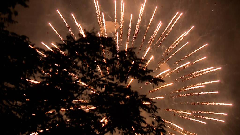 So schön war das Feuerwerk am Rheinfall