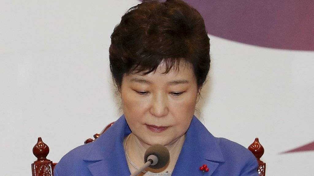Südkoreas Präsidentin Park Geun Hye nach der Entscheidung des Parlaments, ein Amtsenthebungsverfahren gegen sie einzuleiten.