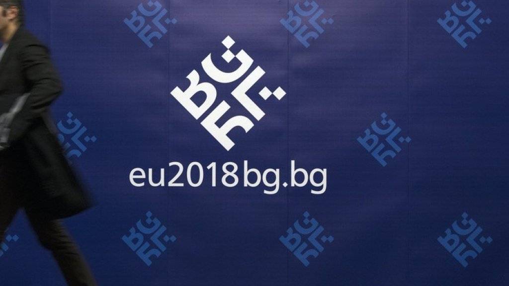 Bulgarien präsidiert für ein halbes Jahr den EU-Rat. Auf dem Archivbild das Logo der bulgarischen Ratspräsidentschaft.