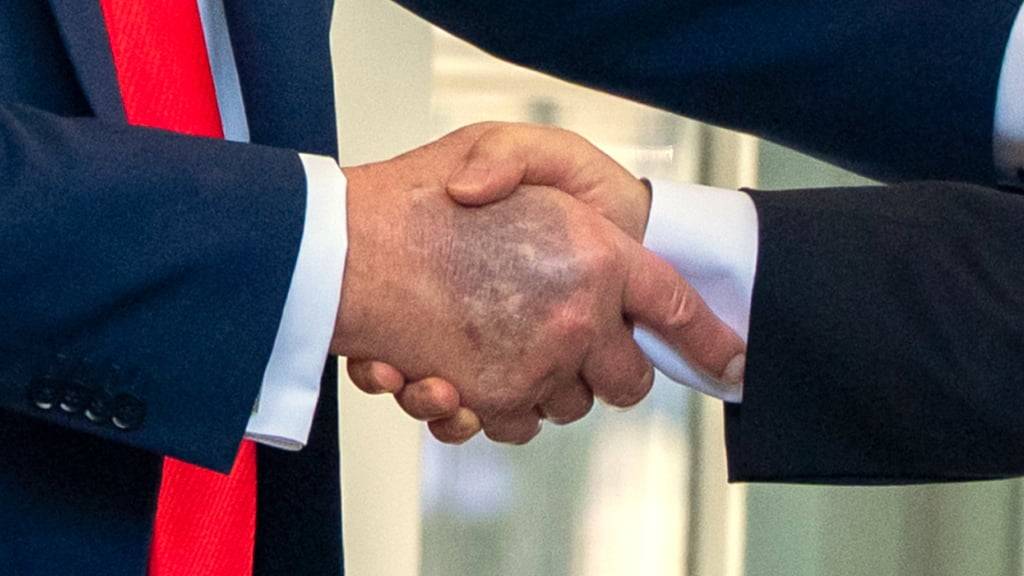 US-Präsident Donald Trump (l) schüttelt dem südkoreanischen Präsidenten Lee bei dessen Ankunft im Weißen Haus die Hand. Foto: Alex Brandon/AP/dpa