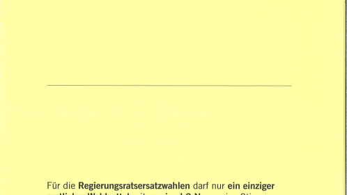Wahlzettel Regierungsratsersatzwahlen Kanton Schwyz 25.09.2022