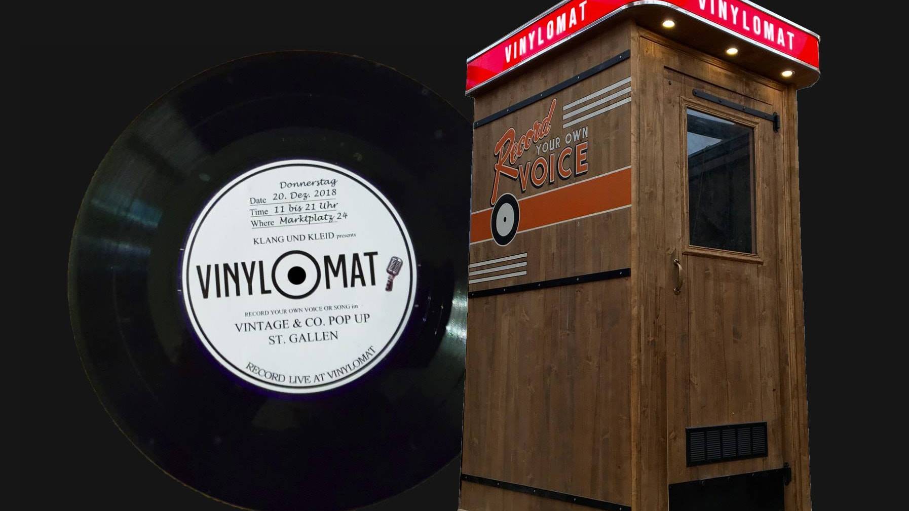 In dieser Kabine kann die eigene Vinyl-Scheibe aufgenommen werden.