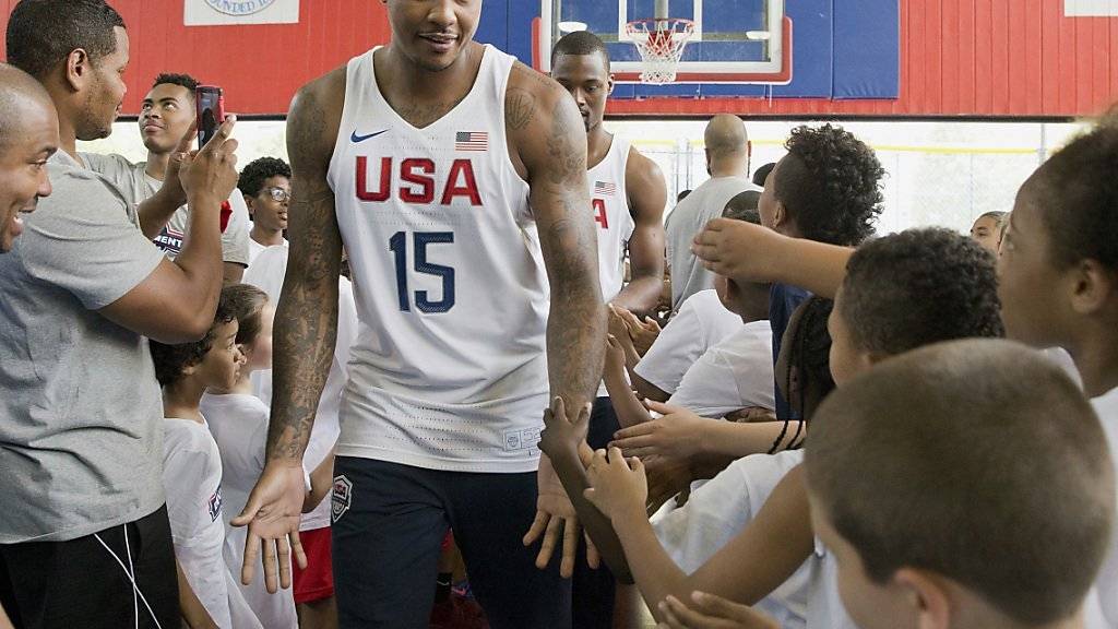 Carmelo Anthony bei der Vorstellung des US-Teams für die Sommerspiele in Rio de Janeiro