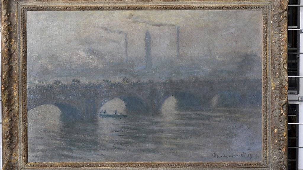 Das Gemälde 'Waterloo Bridge (1903) von Claude Monet (1840-1926) stammt aus dem Gurlitt-Kunstfund. Es wurde am Dienstag in Bonn der Öffentlichkeit gezeigt.