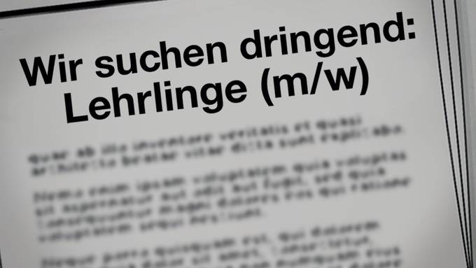 1500 Lehrstellen werden nicht besetzt