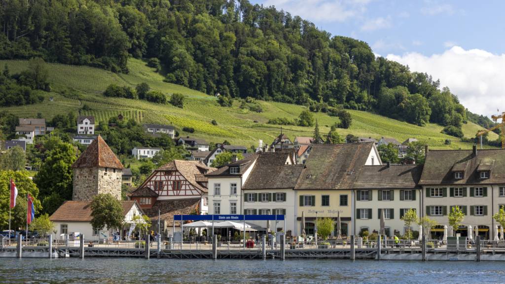 Die Kursschifffahrt zwischen Stein am Rhein SH und Diessenhofen TG ist unterbrochen. Grund dafür sind Kalkablagerungen von Quaggamuscheln in der Schifffahrtsrinne. Können diese nicht rasch beseitigt werden, drohen Einschränkungen auch für den privaten Bootsverkehr. (Archivbild)