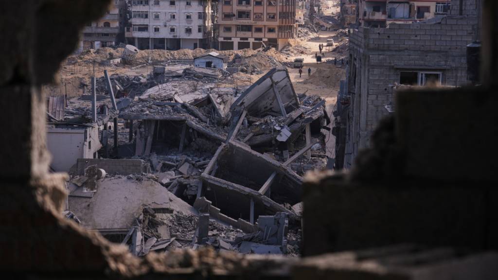 Zerstörte Häuser in Gaza. Foto: Abdel Kareem Hana/AP/dpa