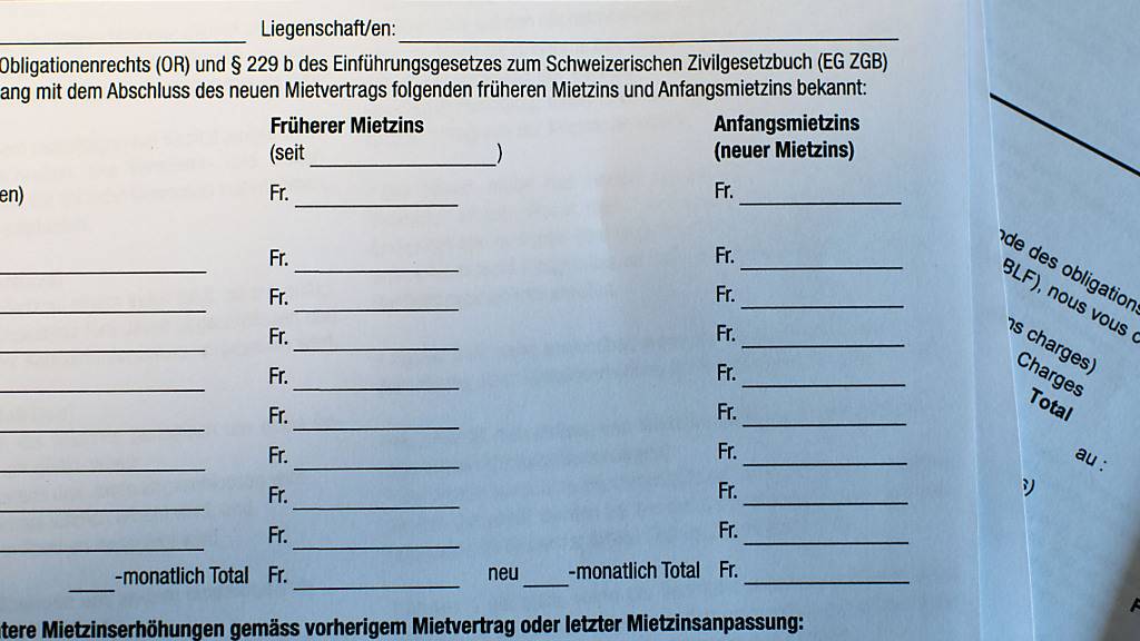 Der Nationalrat ist bei einem Mieterwechsel gegen die schweizweite Einführung eines Formulars zur Mitteilung des Mietzinses des Vormieters. (Themenbild)