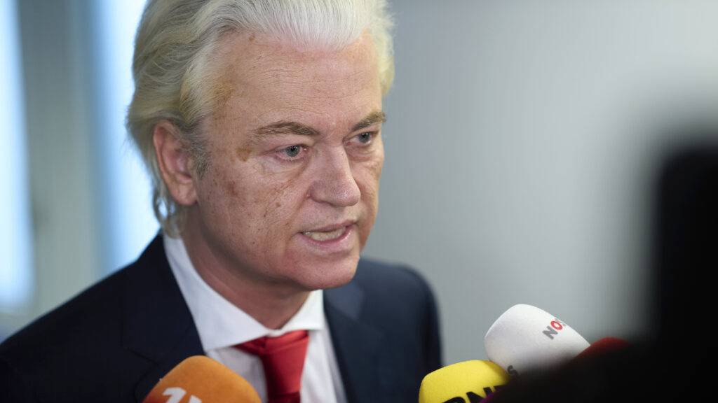 ARCHIV - Der Rechtspopulist Geert Wilders, Vorsitzender der Partei für die Freiheit (PVV). Foto: Peter Dejong/AP/dpa
