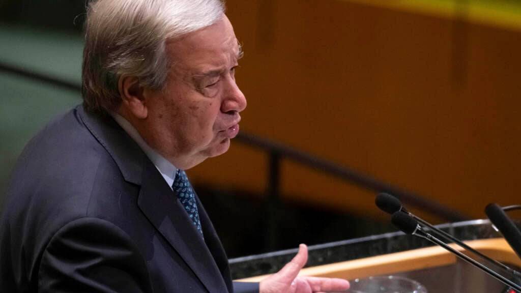 Der Generalsekretär der Vereinten Nationen, António Guterres, spricht in New York. Foto: Adam Gray/FR172090 AP/dpa/Archivbild