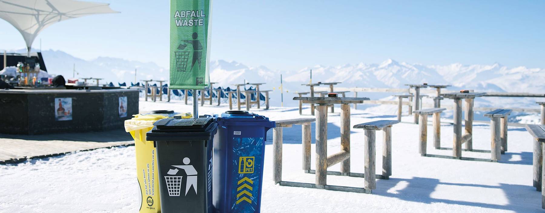 In Laax ist Mülltrennung auch in den hohen Bergen möglich. (Bild: laax.com)