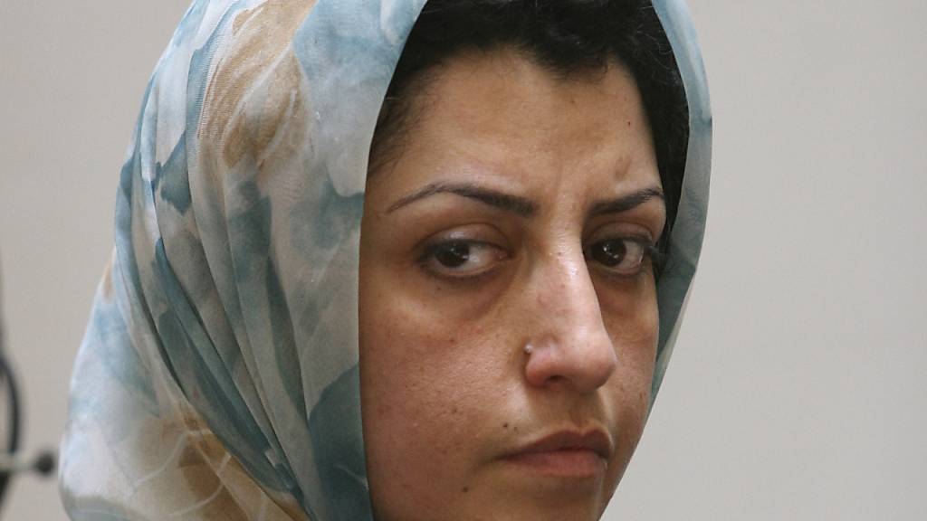 ARCHIV - Narges Mohammadi, Friedensnobelpreisträgerin aus dem Iran, nimmt an einem Treffen zu Frauenrechten teil. Die im Iran inhaftierte Friedensnobelpreisträgerin hat einen Hungerstreik begonnen. Sie habe ihrer Familie darüber eine Nachricht aus dem berüchtigten Ewin-Gefängnis in der Hauptstadt Teheran zukommen lassen, hieß es am Montag, 06.11.2023 auf ihrem Instagram-Account, der von Angehörigen im Ausland betrieben wird. Foto: Vahid Salemi/AP/dpa