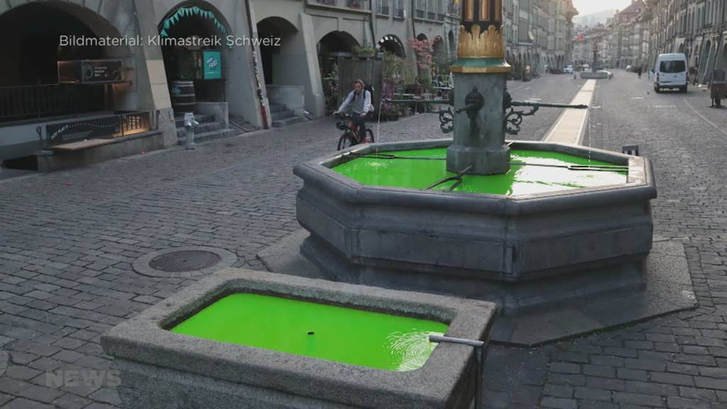 Grünes Brunnenwasser in Bern