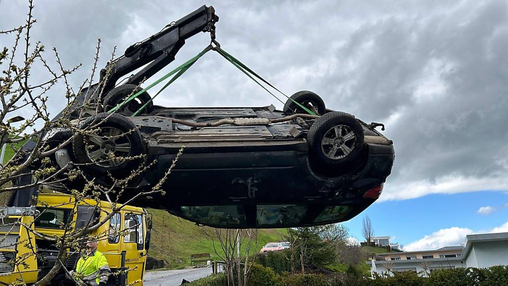 Führerloses Auto rollt in Immensee SZ über Abhang in einen Garten