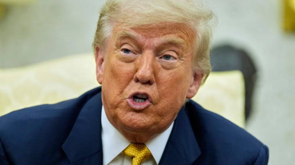 US-Präsident Donald Trump spricht im Oval Office des Weißen Hauses. Foto: Alex Brandon/AP/dpa