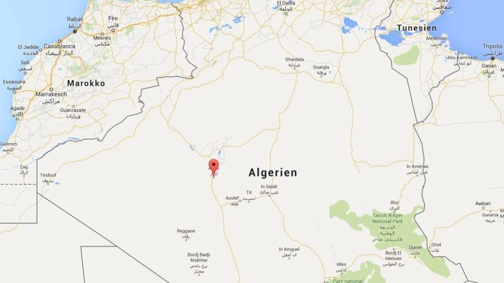 In der Provinz Adrar in Algerien stürzt ein Militärhelikopter bei einem Aufklärungsflug ab: Zwölf Soldaten kommen ums Leben. (Bild: googlemaps)
