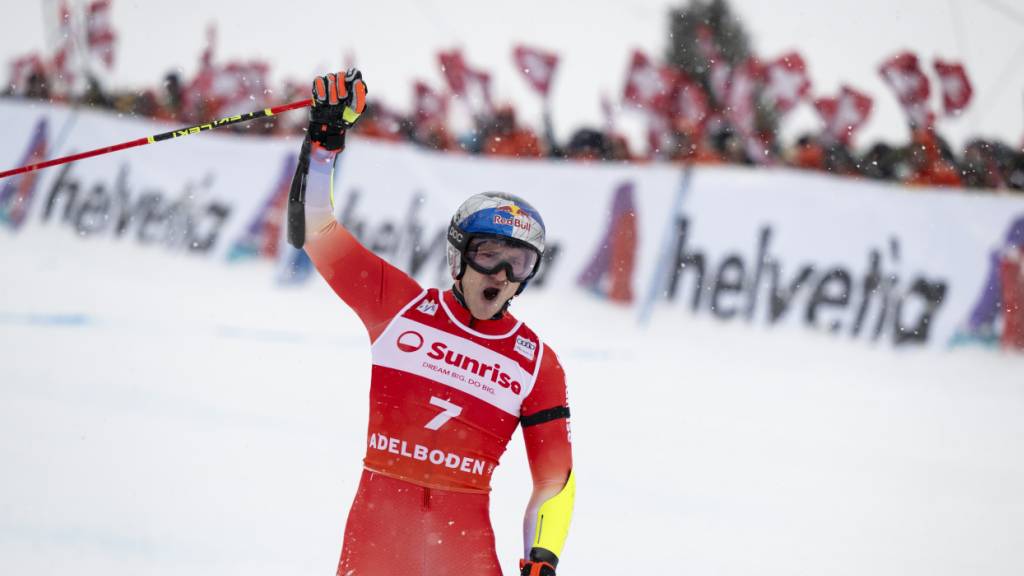 Der Triumphator am Chuenisbärgli: Marco Odermatt triumphiert zum fünften Mal in Folge beim legendären Riesenslalom in Adelboden