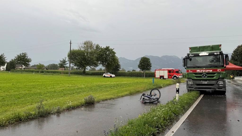Ein 82-jähriger E-Bike-Fahrer ist am Samstag bei einem Unfall mit einem Lastwagen in Diepoldsau ums Leben gekommen.