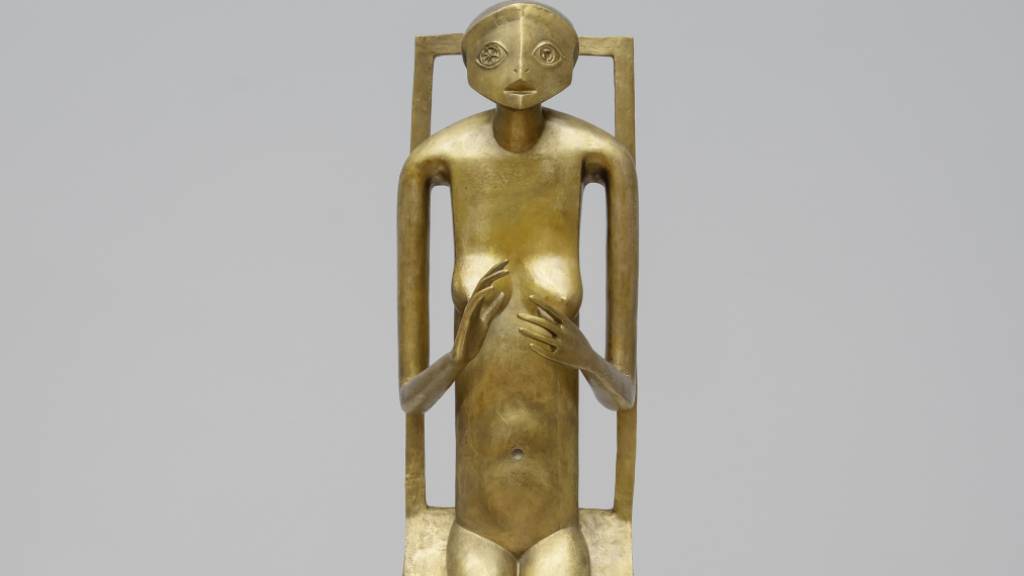 Alberto Giacomettis «L'Objet invisible» (1934/35) ist im Kunsthaus Zürich zu sehen. Die stilisierte Frauenfigur umfasst mit den Händen ein nicht sichtbares Objekt und macht damit das «Unsichtbare und Unbekannte erfahrbar», schreibt das Kunsthaus.