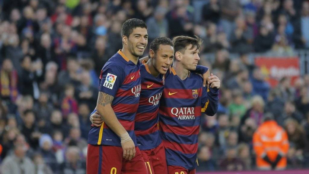 Und sie treffen und treffen: Suarez, Neymar und Messi (von links)