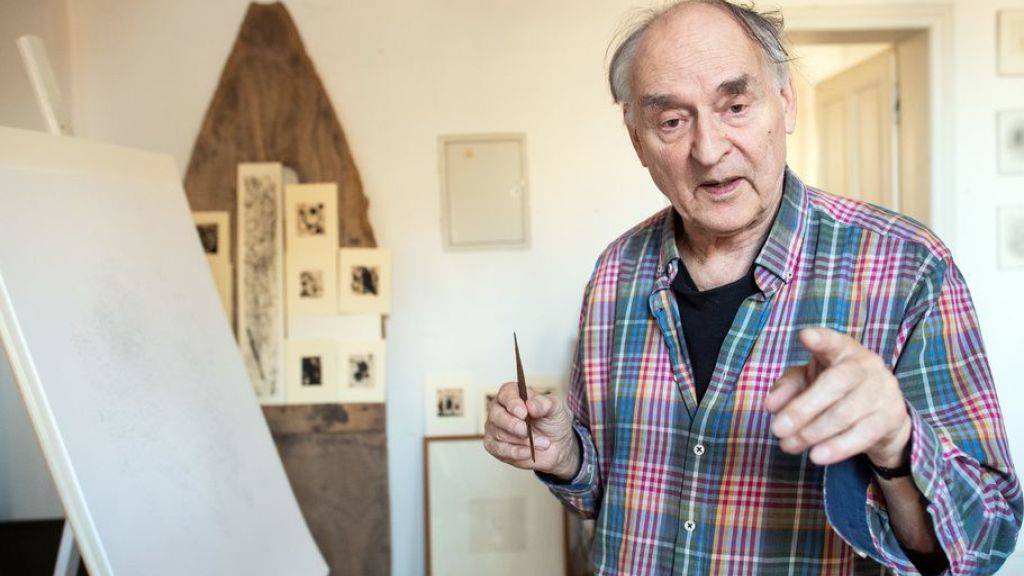 Harald Naegeli, bekannt als «Sprayer von Zürich», hier ins einem Atelier in Düsseldorf, feiert am 4. Dezember 2019 den 80. Geburtstag. (Archiv)