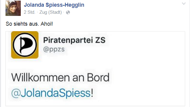 Spiess-Hegglin neu bei der Piratenpartei