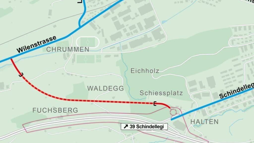 Von der Wilenstrasse in Freienbach soll der Verkehr künftig über einen Tunnel direkt zur Autobahn gelangen.