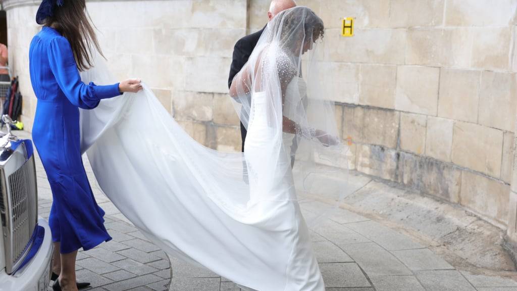 Spice Girl Melanie Brown, Mel B, kommt zu ihrer Hochzeit mit dem Friseur Rory McPhee in der St. Paul's Cathedral Foto: Toby Shepheard/PA Wire/dpa