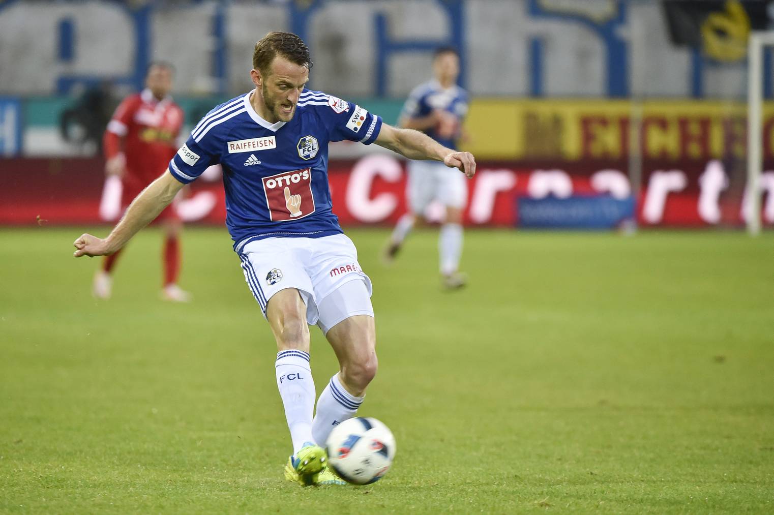 Christian Schneuwly hatte in der ersten Halbzeit eine gute Chance für den FC Luzern.