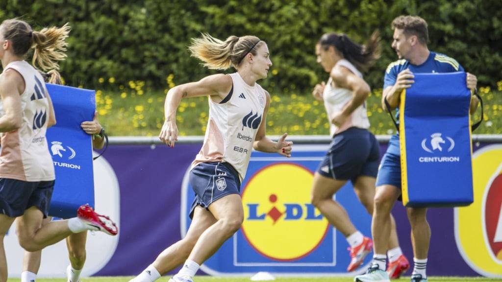 Die Spanierinnen beim Training am Dienstag in Lausanne