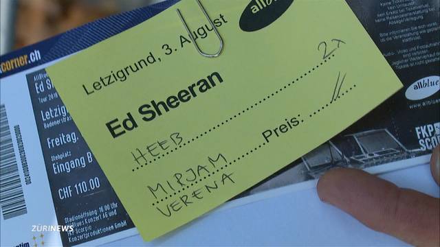 Ärger wegen personalisierten Billets beim Ed-Sheeran-Konzert