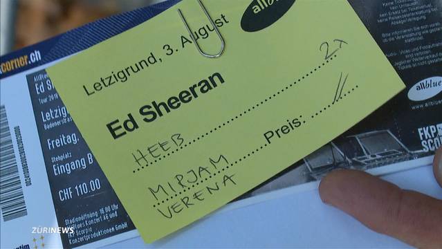 Ärger wegen personalisierten Billets beim Ed-Sheeran-Konzert