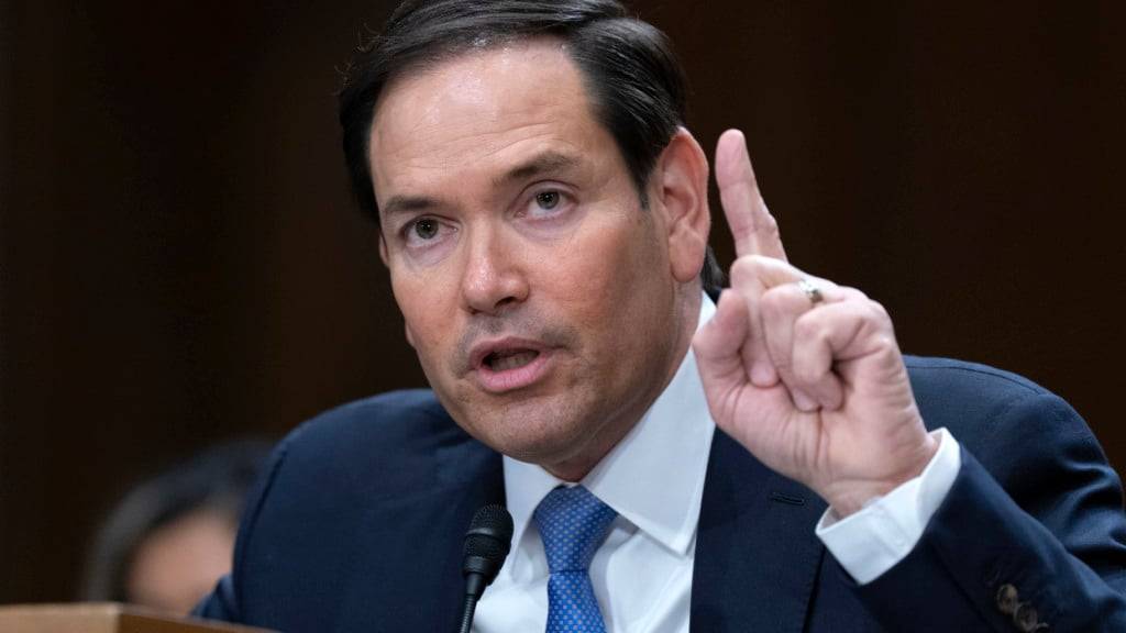 ARCHIV - US-Außenminister Marco Rubio sagt vor der Anhörung des Senatsausschusses für auswärtige Beziehungen aus, bei der der vom US-Präsidenten vorgeschlagene Haushaltsantrag für das Haushaltsjahr 2026 für das Außenministerium auf dem Capitol Hill geprüft wird. Foto: Jose Luis Magana/FR159526 AP/dpa