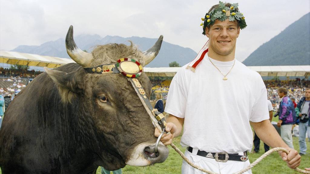 Der Appenzeller Thomas Sutter gewann das Eidgenössische Jubiläums-Schwing- und Älplerfest 1995 in Chur.