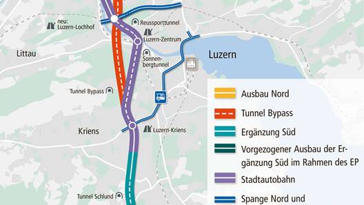 Neue Strassen rund um Luzern