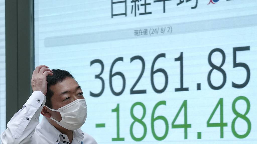 Der Nikkei-Index ist am Montagmorgen regelrecht eingebrochen.