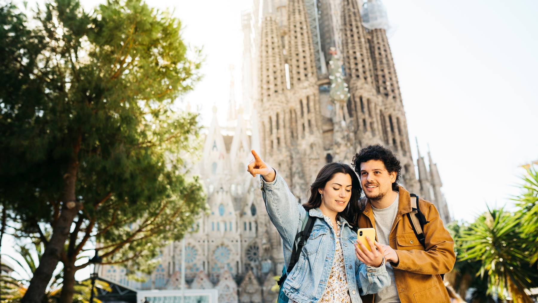 Couple of tourists in Barcelona