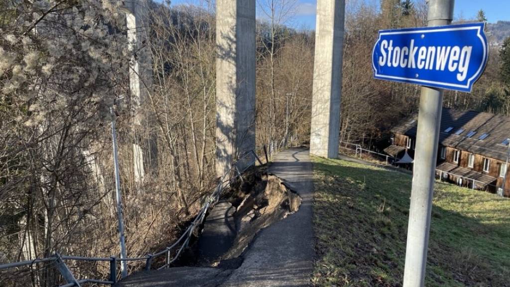 Dieser Weg in St. Gallen ist einstweilen nicht mehr begehbar.