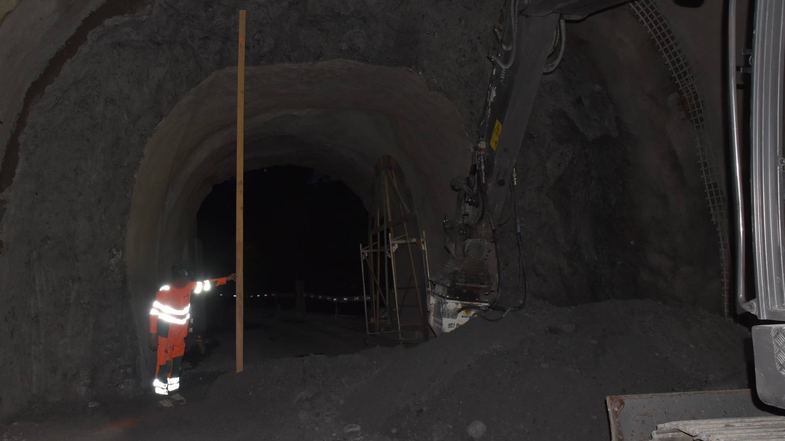 In diesem Tunnel wurde der Arbeiter verschüttet.